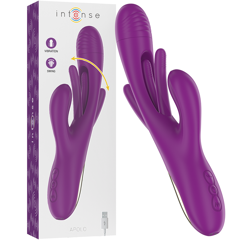 APOLO VIBRADOR MULTIFUNCIÓN RECARGABLE 7 VIBRACIONES CON LENGUA OSCILANTE MORADO