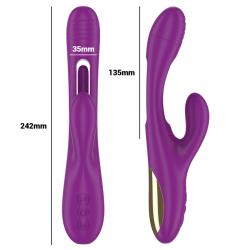 APOLO VIBRADOR MULTIFUNCIÓN RECARGABLE 7 VIBRACIONES CON LENGUA OSCILANTE MORADO