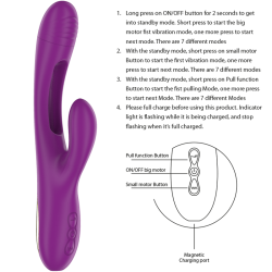 APOLO VIBRADOR MULTIFUNCIÓN RECARGABLE 7 VIBRACIONES CON LENGUA OSCILANTE MORADO