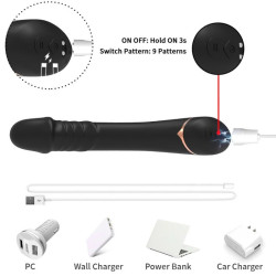 DILDO VIBRADOR SILICONA NEGRO