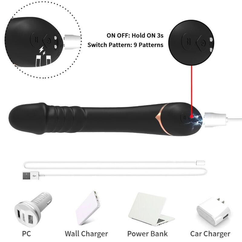 DILDO VIBRADOR SILICONA NEGRO