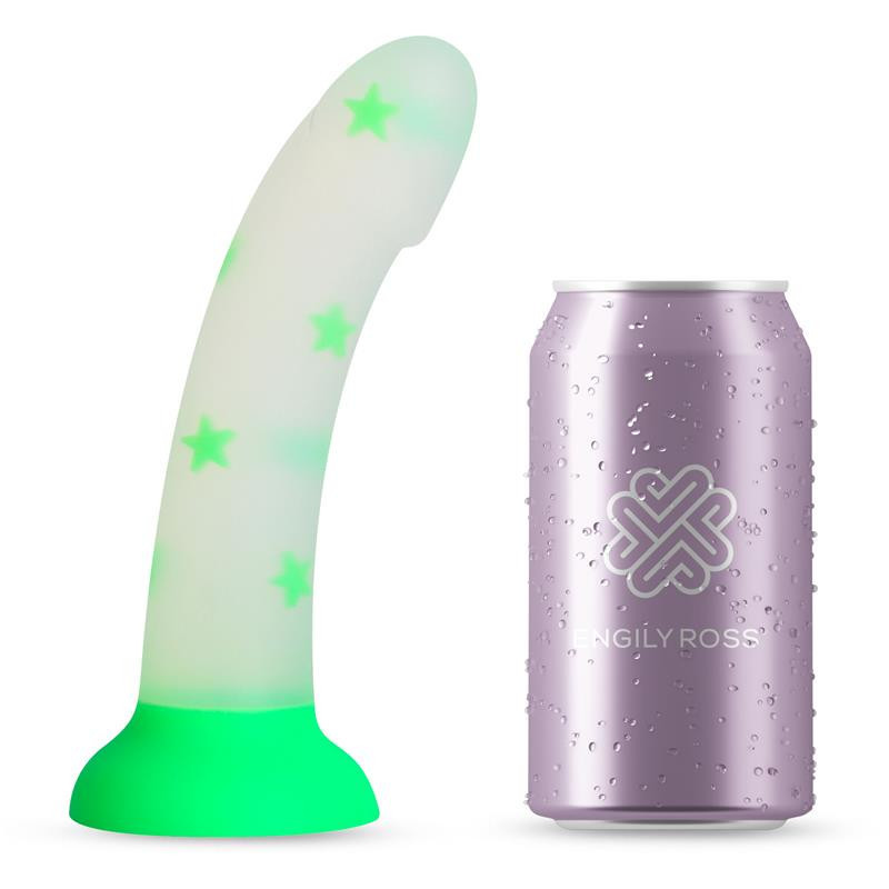 DILDO QUE BRILLA EN LA OSCURIDAD CONFETTI STAR