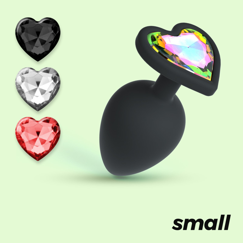 Cuore plug anal pequeño con 4 joyas intercambiables