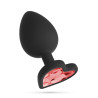 Cuore plug anal grande con 4 joyas