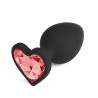 Cuore plug anal grande con 4 joyas