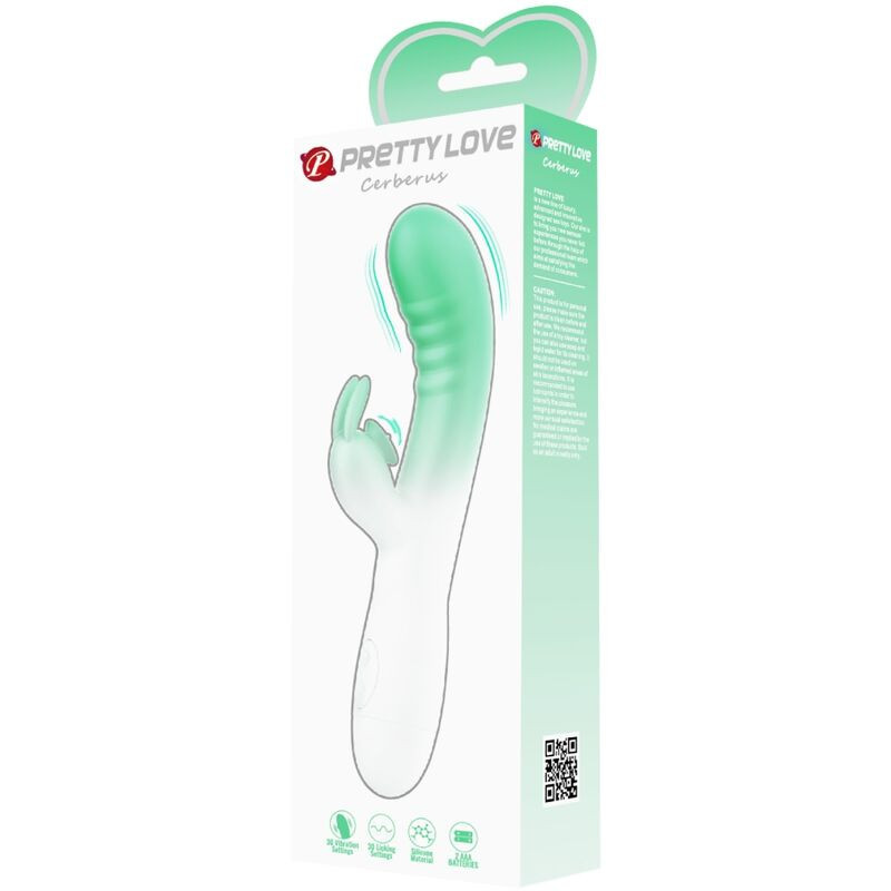 CERBERUS VIBRADOR RABBIT 3O VIBRACIONES VERDE
