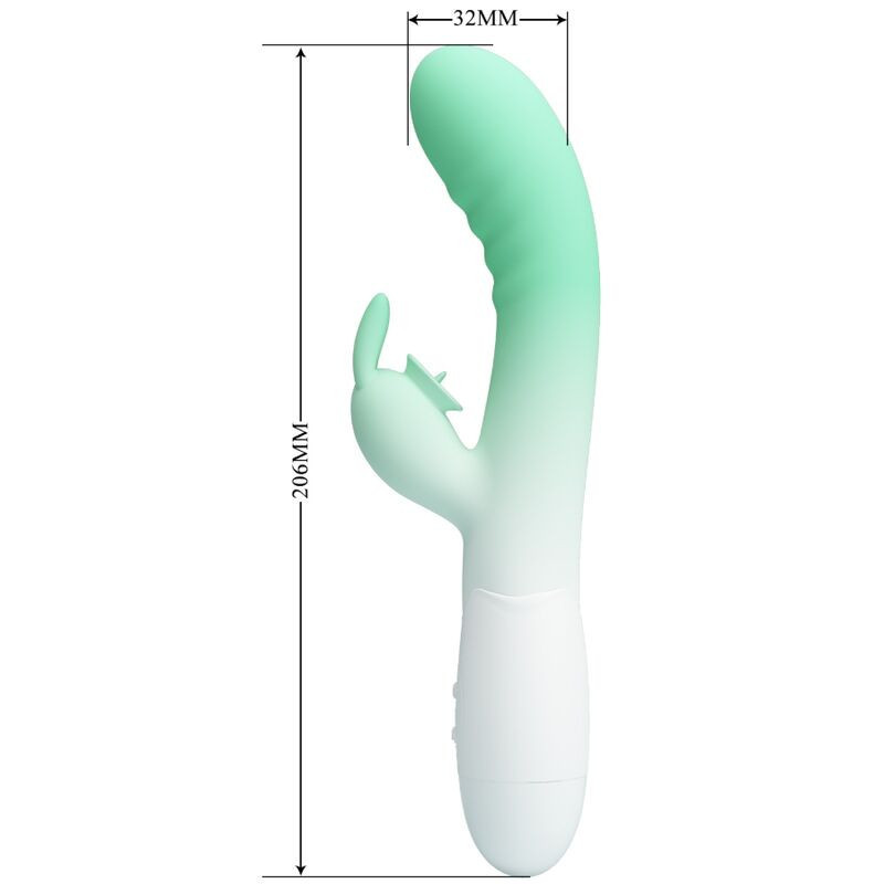 CERBERUS VIBRADOR RABBIT 3O VIBRACIONES VERDE