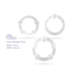 Conjunto De Anillos De Pene Triple Bead Transparentes