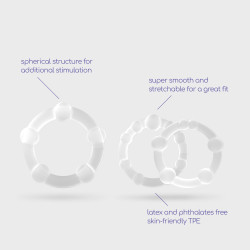 Conjunto De Anillos De Pene Triple Bead Transparentes