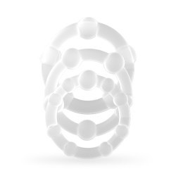 Conjunto De Anillos De Pene Triple Bead Transparentes