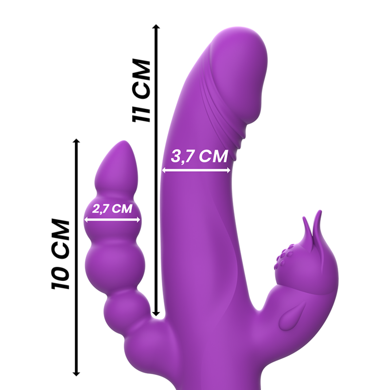 CASANOVA VIBRADOR RABBIT SILICONA TRIPLE MOTOR MORADO