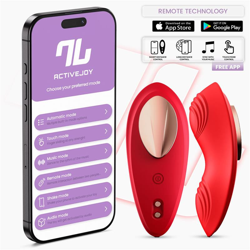Brisette VIBRADOR DE BRAGUITA CON APP SILICONA ROJO