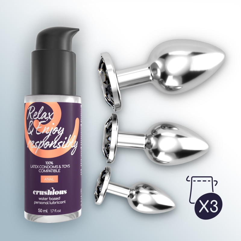 Bijou anal Wet Train Trio negro Pack