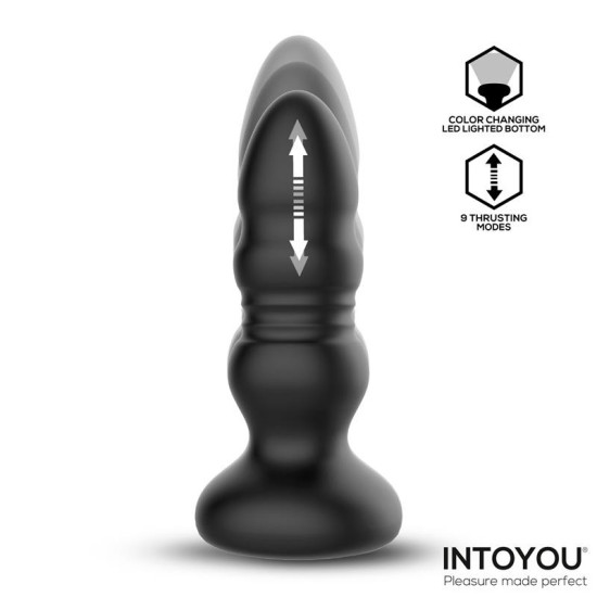 Krax Plug Anal con Vibración, Thrusting y Luz Led con Control Remoto