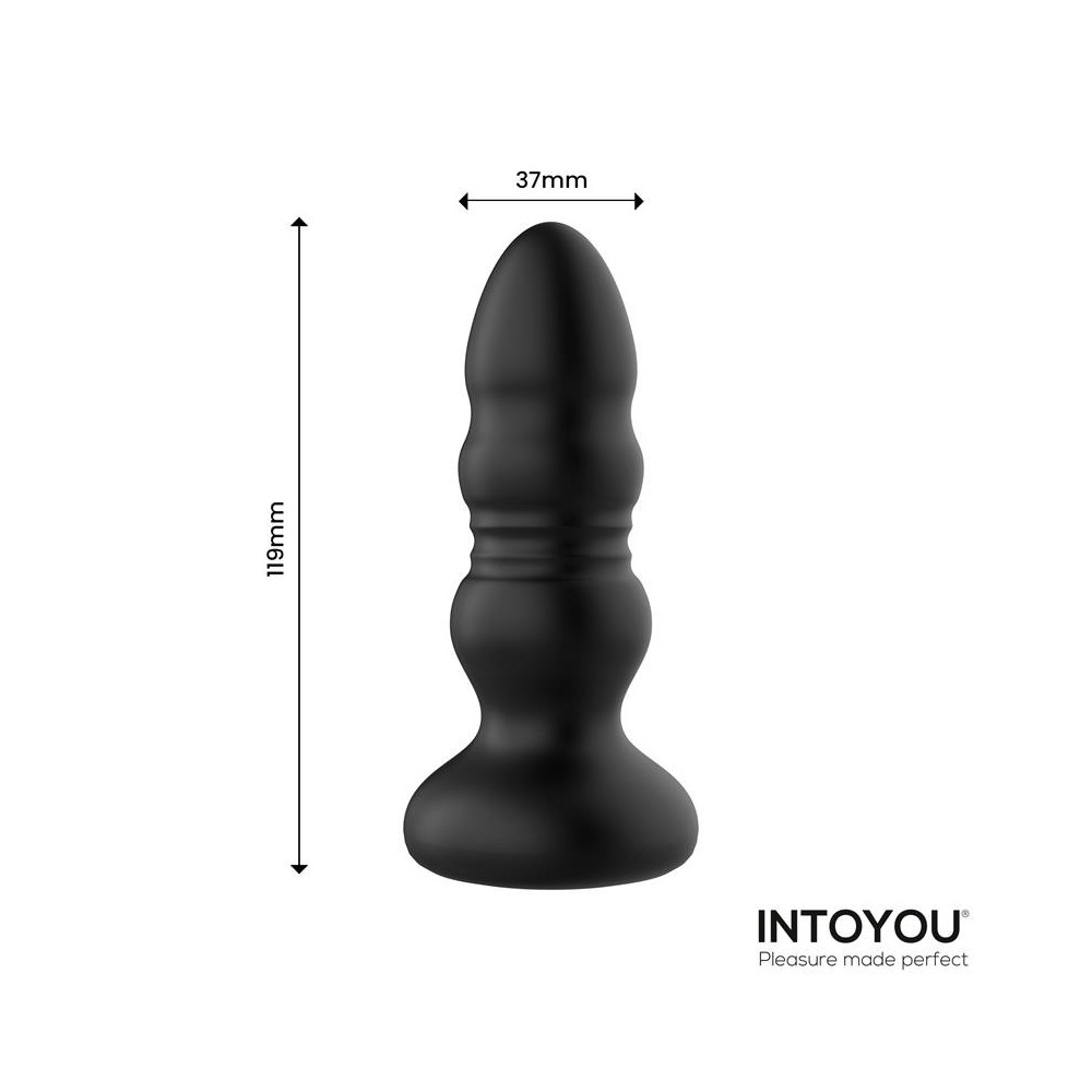 Krax Plug Anal con Vibración, Thrusting y Luz Led con Control Remoto
