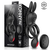 Konny Anillo Vibrador Doble con Conejito y Control Remoto