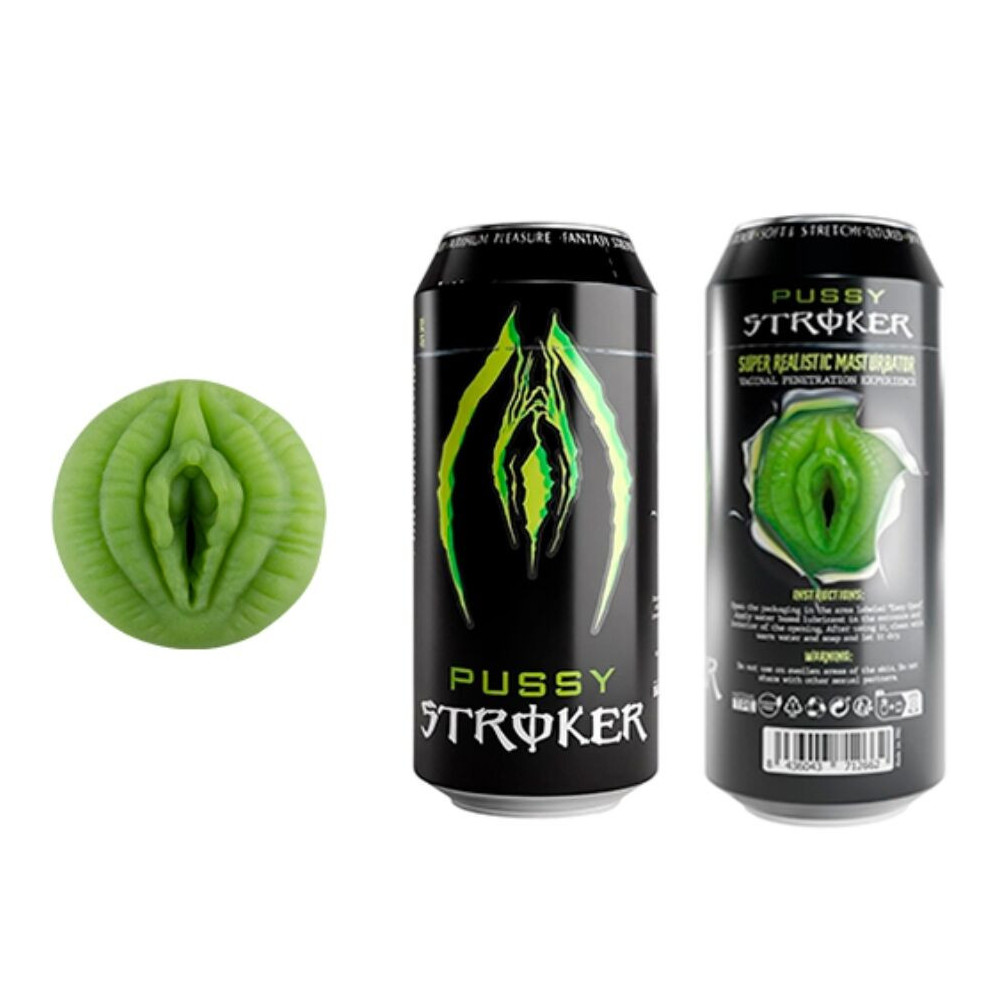 PUSSY STROKER MASTURBADOR MASCULINO VAGINA LATA BEBIDA ENERGÉTICA