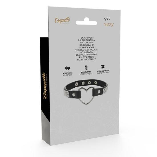 CHOKER CUERO VEGANO CORAZON