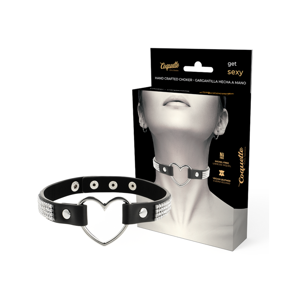 CHOKER CUERO VEGANO CORAZON