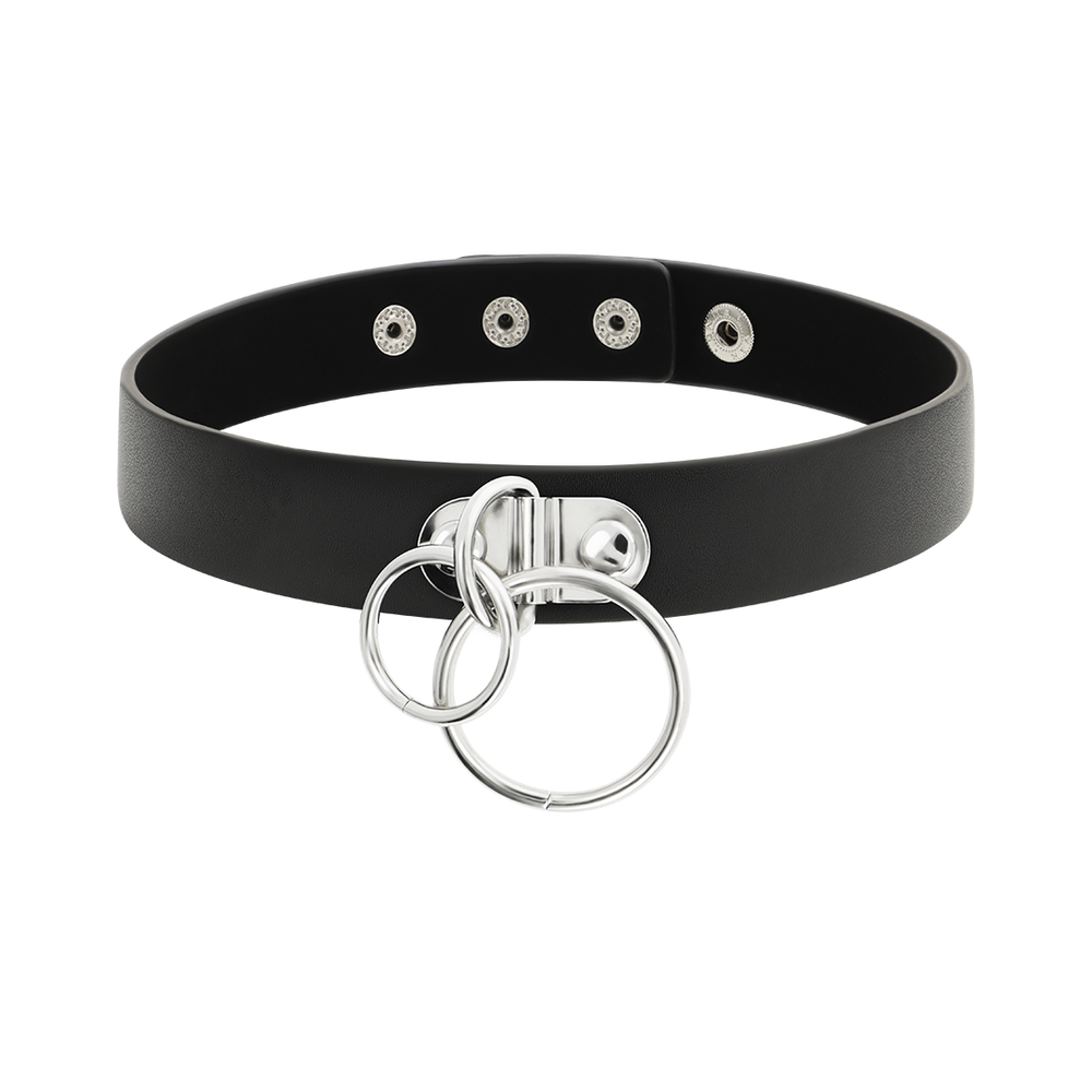 CHOKER CUERO VEGANO DOBLE ANILLA