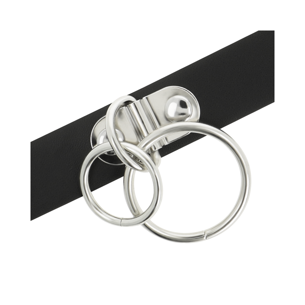 CHOKER CUERO VEGANO DOBLE ANILLA