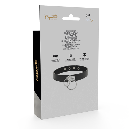 CHOKER CUERO VEGANO DOBLE ANILLA
