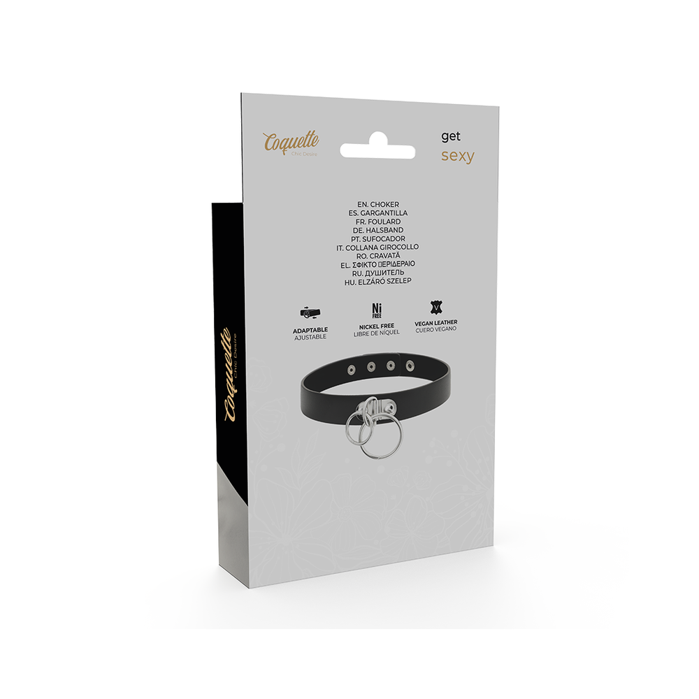 CHOKER CUERO VEGANO DOBLE ANILLA