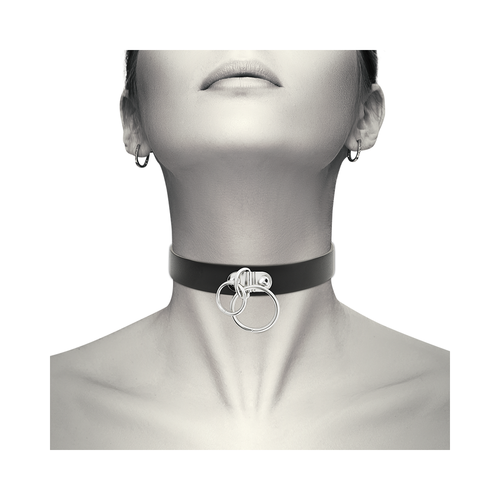 CHOKER CUERO VEGANO DOBLE ANILLA