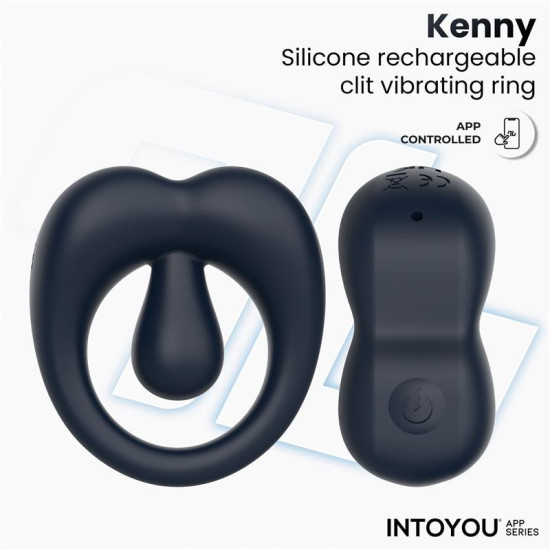 Kenny Anillo Vibrador con Estimulador de Clítoris y APP Azul Noche