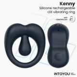 Kenny Anillo Vibrador con Estimulador de Clítoris y APP Azul Noche