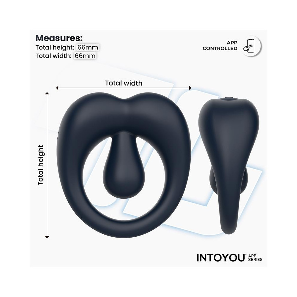 Kenny Anillo Vibrador con Estimulador de Clítoris y APP Azul Noche