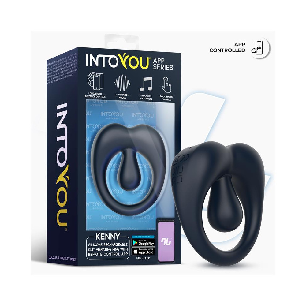 Kenny Anillo Vibrador con Estimulador de Clítoris y APP Azul Noche