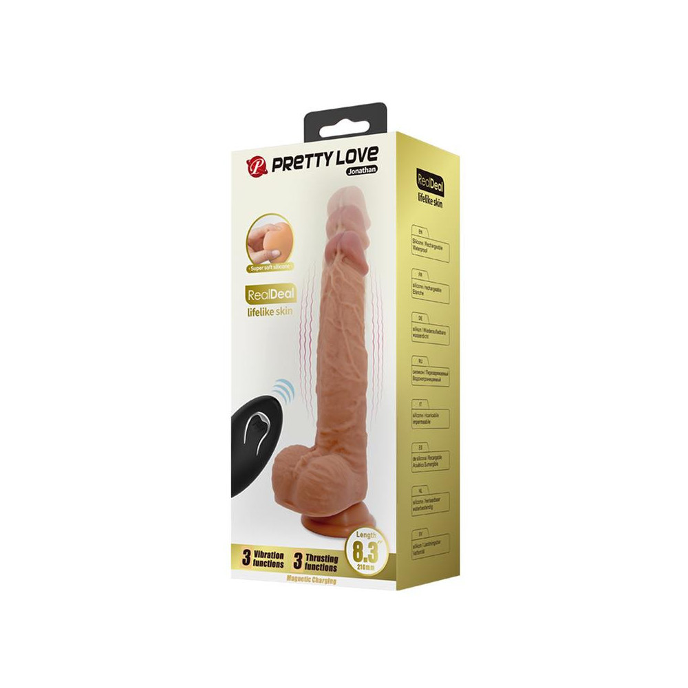 Jonathan Dildo con Vibración y Empuje Control Remoto