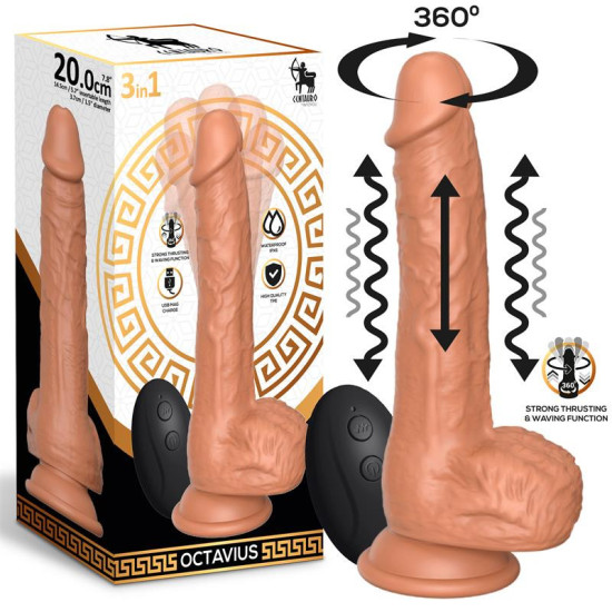 Octavius Dildo con Vibración, Thrusting y Waving 360º 7.8 | Kiwichi