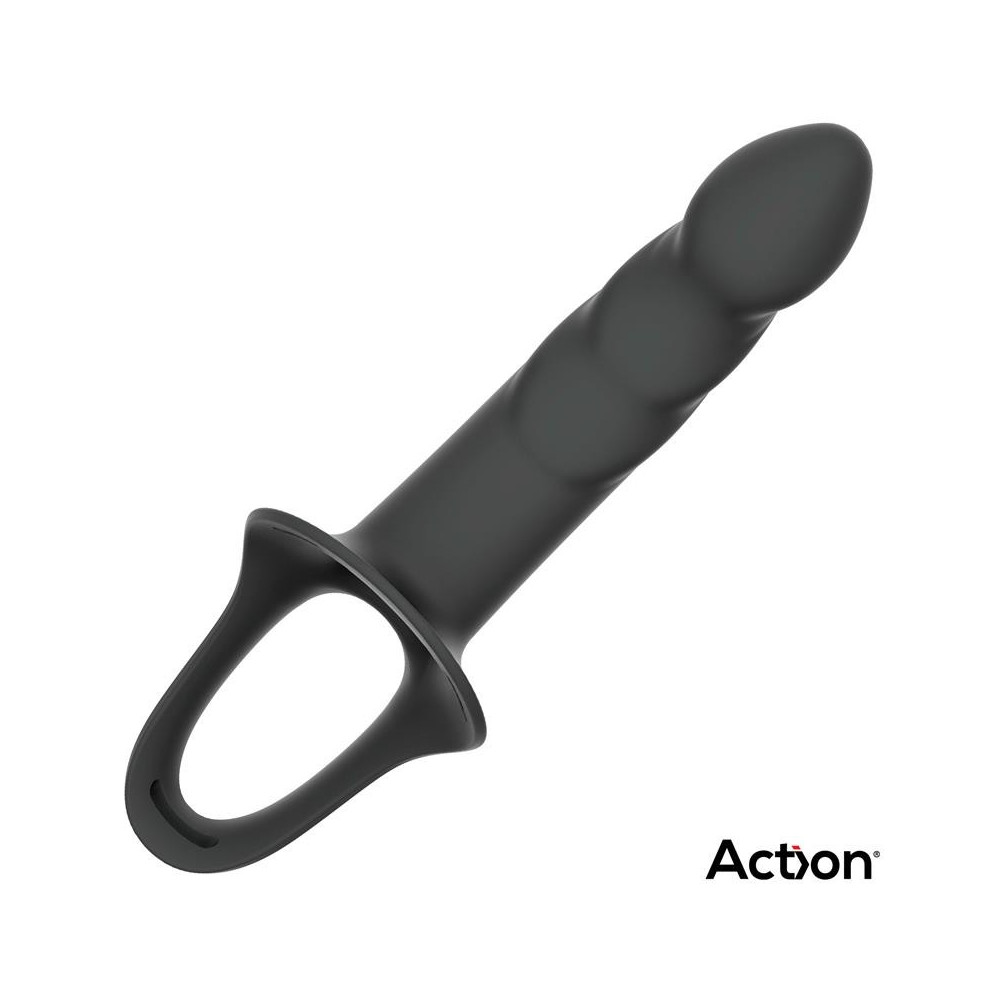 Arnés Strap-on con Dildo Hueco Silicona Premium Talla L Negro