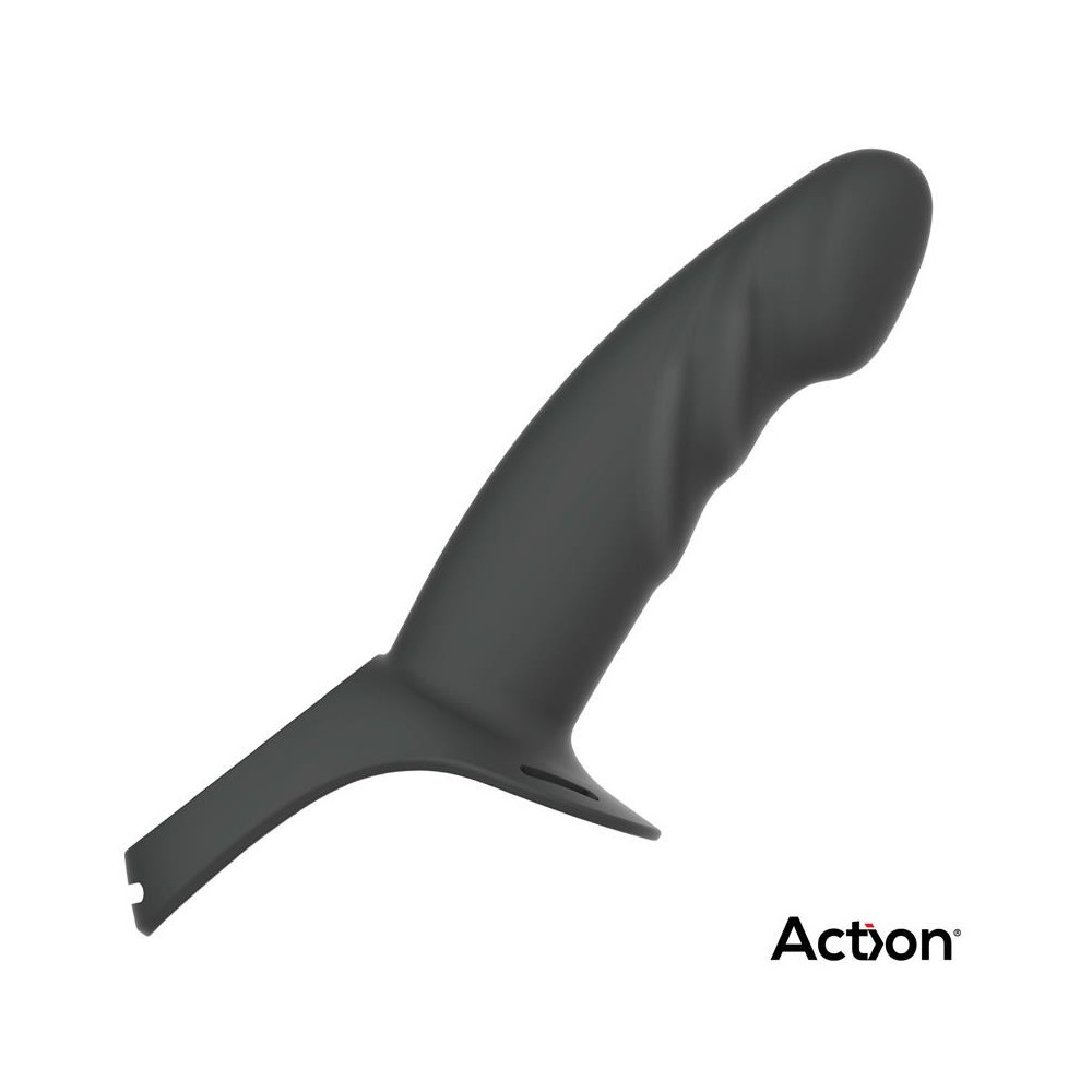 Arnés Strap-on con Dildo Hueco Silicona Premium Talla L Negro