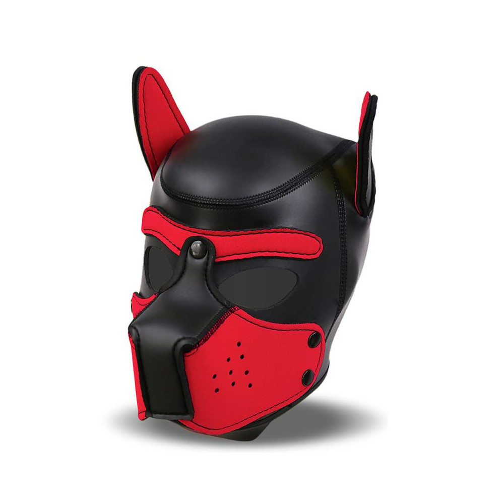 Hound Máscara de Perro Neopreno Hocico Extraíble Negro/Rojo Talla Única