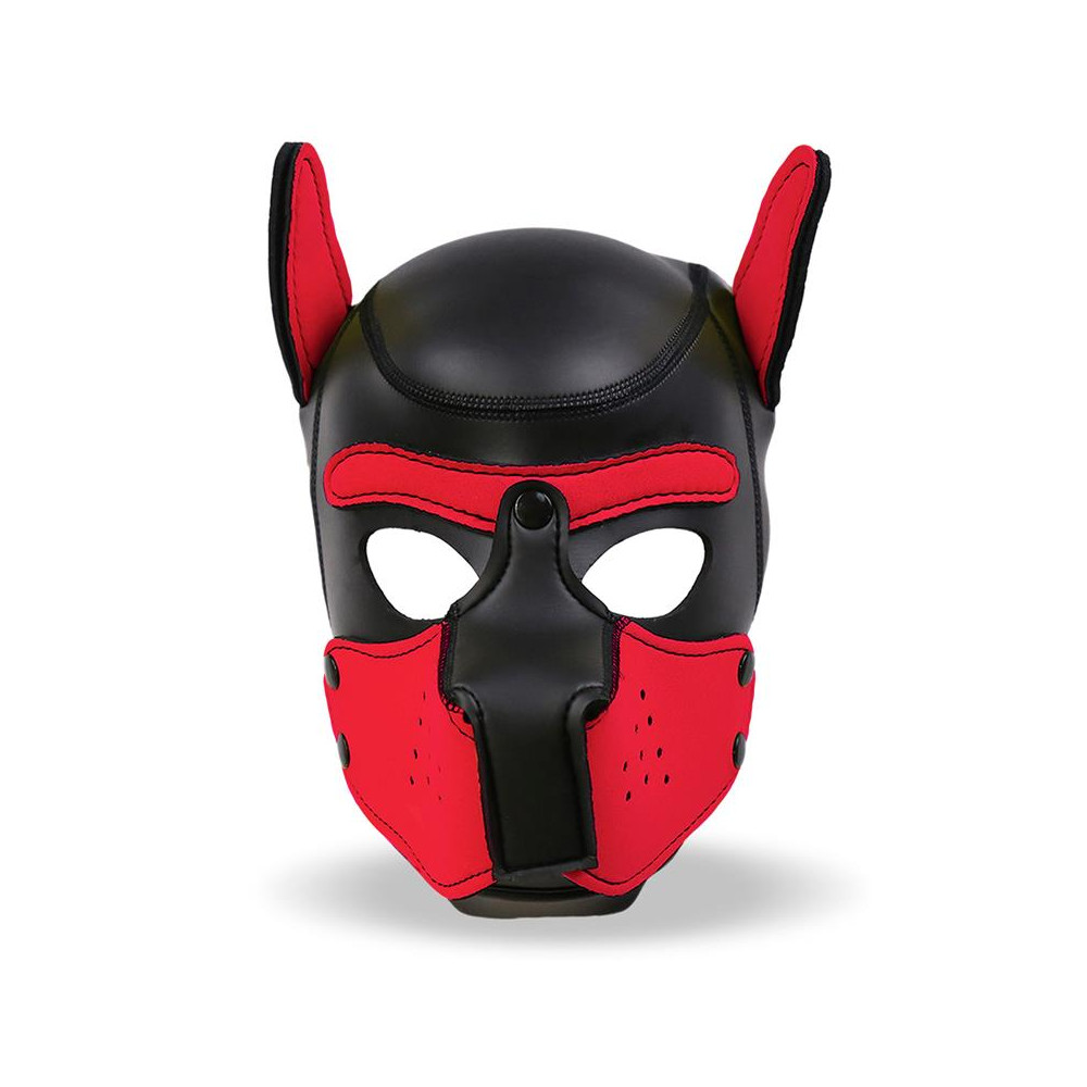 Hound Máscara de Perro Neopreno Hocico Extraíble Negro/Rojo Talla Única