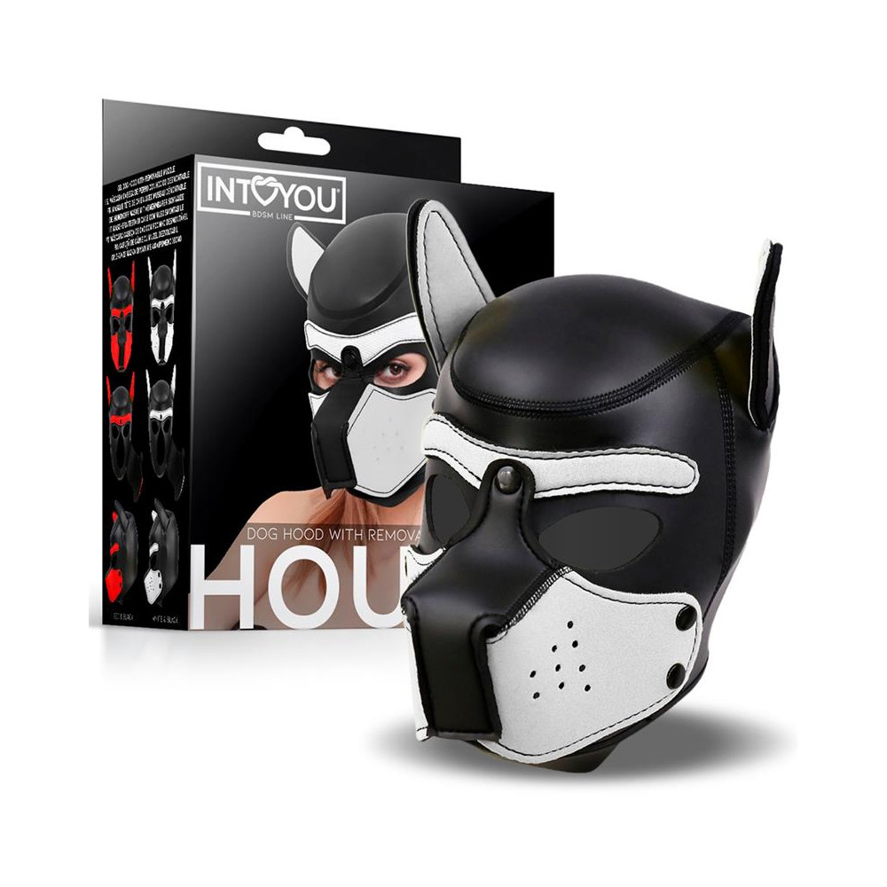 Hound Máscara de Perro Neopreno Hocido Extraíble Negro/Blanco Talla Única