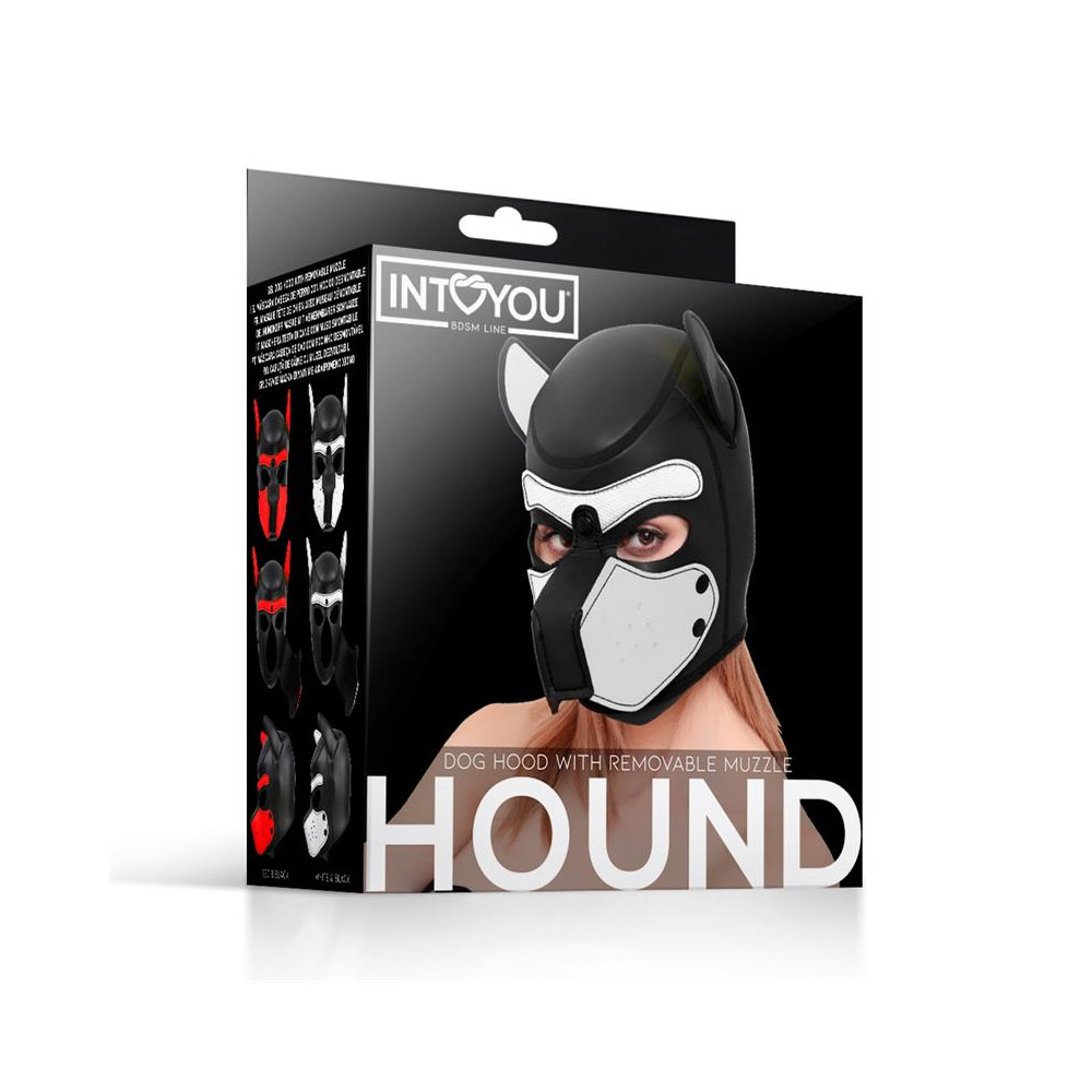 Hound Máscara de Perro Neopreno Hocido Extraíble Negro/Blanco Talla Única
