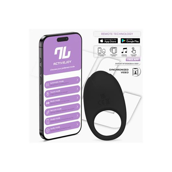 Ringo Anillo Vibrador con APP Unibody Negro
