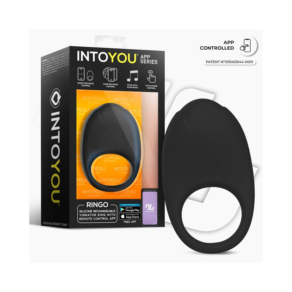 Ringo Anillo Vibrador con APP Unibody Negro