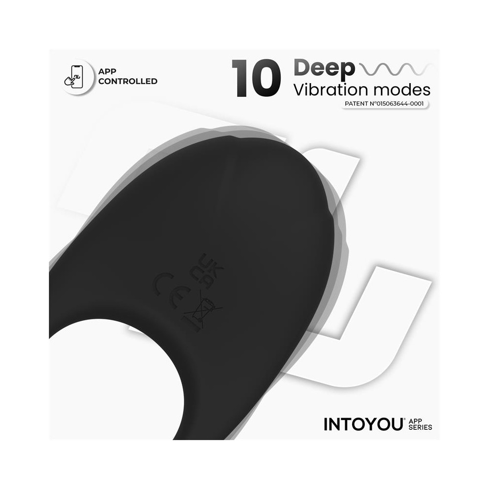 Ringo Anillo Vibrador con APP Unibody Negro