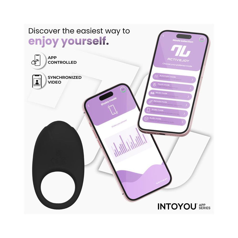 Ringo Anillo Vibrador con APP Unibody Negro