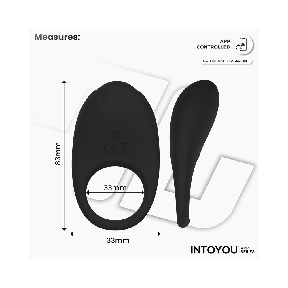 Ringo Anillo Vibrador con APP Unibody Negro