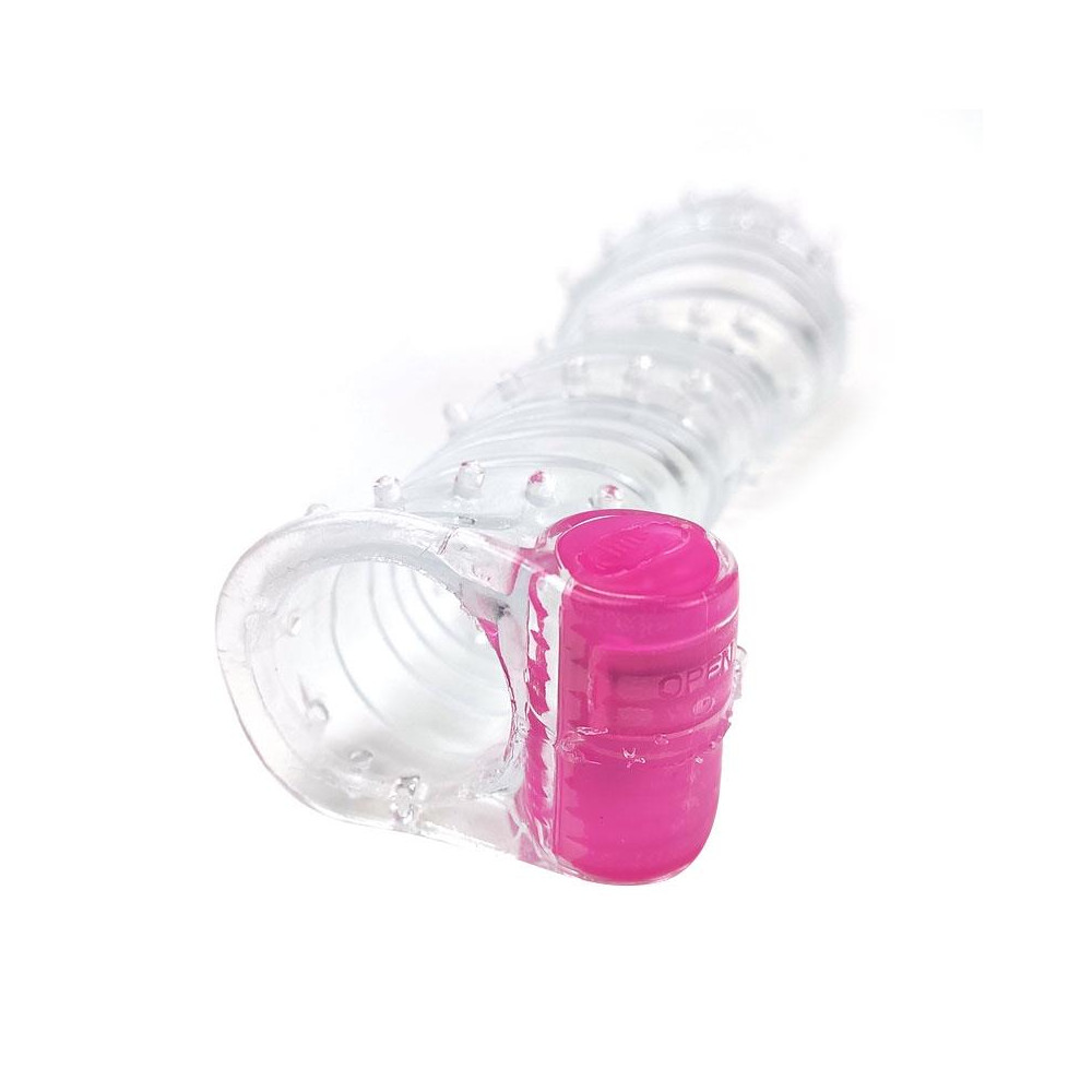 Funda para el Pene Texturizada con Bala Vibradora Transparente