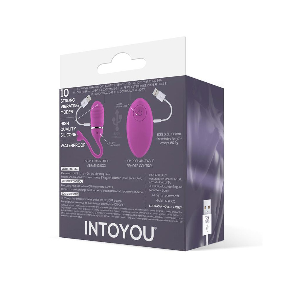 Huevo Vibrador Control Remoto Odise USB Silicona Rosa