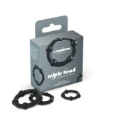 CONJUNTO DE ANILLOS DE PENE TRIPLE BEAD NEGROS CRUSHIOUS