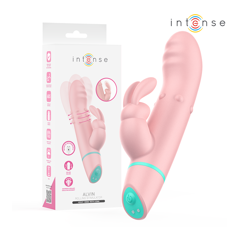ALVIN ESTIMULADOR RABBIT & VIBRADOR ROLLING + OSCILANTE | Kiwichi