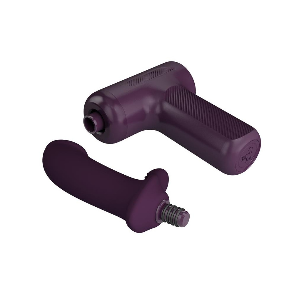 Dj Scholar Pistola de Masaje con Dildo Funcion Empuje Púrpura